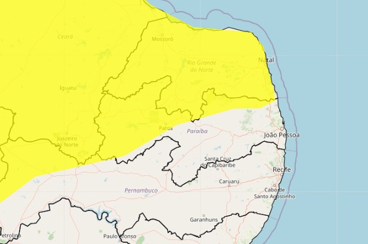 Mais de 100 cidades estão sob alerta  de chuvas intensas na Paraíba